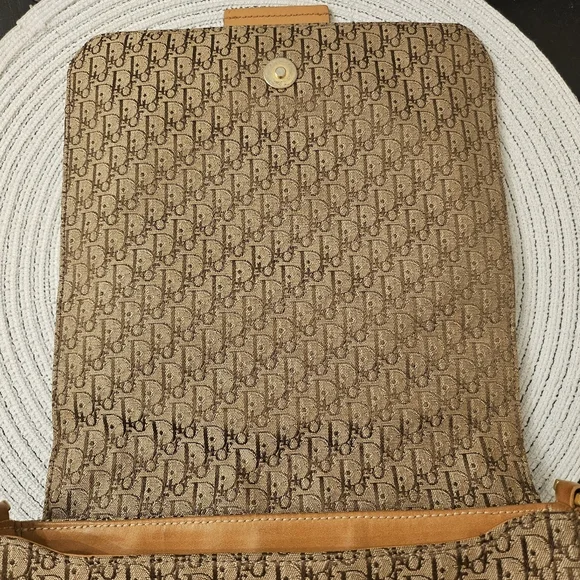 Vintage Christian Dior Trotter Messenger Bag Canvas & Leather Galliano Era - Picture 3 of 11